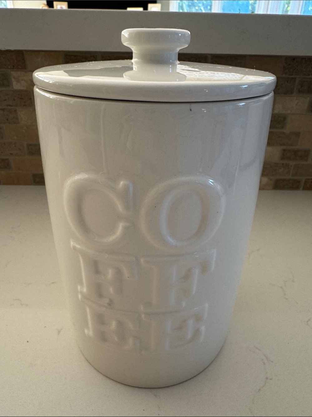Starbucks 2006 White Ceramic Coffee Canister with Lid & Scoop NWOT ✨